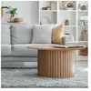 LEQUAIDESAFFAIRES Table basse BAHIA d.80xh.42cm / Décor chêne artisan