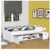 Lit enfant TESS contemporain mélaminé blanc - l 90 x 190 cm - Chevet e...