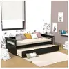 Lit gigogne banquette ALFONSO - DREAMEA - 90x190cm - A lattes - Noir -...