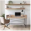 PETITS MEUBLES Bureau - Campus - Chêne blanchi et métal noir - Plateau 123x54 cm - Hauteur 76 cm