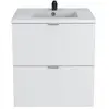 LEQUAIDESAFFAIRES Meuble sous-vasque 2 tiroirs MALAGA 60 cm + vasque / Blanc