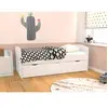 LEQUAIDESAFFAIRES Lit MIA 90x190 + 1 sommier + 2 tiroirs + 1 coffre table basse / Blanc