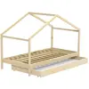 WEBER KOALA Lit cabane enfant 90 x 190 cm avec tiroir - Bois pin massi...