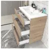 LEQUAIDESAFFAIRES Meuble sous-vasque MARBELLA 80 cm + 3 tiroirs / Chêne blanchi