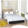 Lit LOFT 90x190 cm + sommier / Noir & chêne blanchi