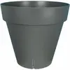 Bac à fleurs rond RIVIERA LOFT - Plastique - Diamètre 30 cm - Gris