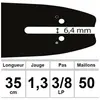 Zaagblad OZAKI pro steel lengte 14" - 35cm. Aansluiting C steek: 3/8LP...