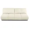 Canapé droit convertible TASCA 3 places tissu bouclette grège