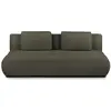 Canapé droit convertible PIO 3 places tissu bouclette vert kaki