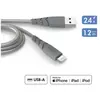 Câble Force Power Ultra-Renforcé USB A vers Lightning 1,2 m Gris