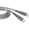 Force Case, Ultraversterkte USB C/USB C-kabel 2m 5A, Grijs