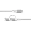 Câble alimentation FORCE POWER 60W USB-C/ USB-C+Lightning MFI 1.2m