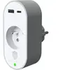 BIGBEN Connected Force Power Lite - Protection contre les surtensions - 540J, garantie à vie, Type E, USB A + C PD - connecteurs de sortie : 1 - 1.5 m cordon - Europe - gris, blanc