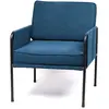 TODAY Fauteuil en tissu cotelé COZY - FACTORY - Bleu TU