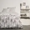 AC-DÉCO Parure De Lit Double En Coton Flanette Imprimé De Sapins - Gris - 220 X 240 Cm