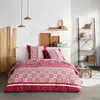 Parure de lit imprimé FLANELLE - TODAY - Rouge 260x240cm