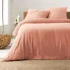 Douceur d'Intérieur PARURE DE LIT 3 PIECES 260 x 240 CM DOUBLE GAZE COTON UNI 57 FILS ANGELIA ROSE