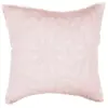 DOUCEUR D'INTERIEUR HOUSSE DE COUSSIN +ENCART 40 x 40 CM MICROFIBRE UNIE LAVEE FLORETTE ROSE