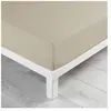 Douceur d'Intérieur Drap housse 2 personnes 140 x 190 x 30 cm Linette coton lavé 57 fils Beige