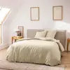 DOUCEUR D'INTERIEUR Parure de lit 3 pièces 240 x 220 cm en fils teints lavés unis   Meline Sable (60 fils)
