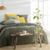 Parure de lit 140 x 200 cm double gaze coton uni 57 fils Angelia Kaki