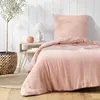 Douceur d'Intérieur Parure de lit 140 x 200 cm double gaze coton uni 57 fils Angelia Rose