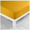 Douceur d'Intérieur Drap housse 160x200 cm - Bonnet 30 cm - 100% coton - Jaune
