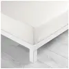 DOUCEUR D'INTERIEUR Drap housse 140x190 cm - Bonnet 30 cm - 100% coton - Blanc