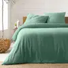 Douceur d'Intérieur Parure de lit 240 x 220 cm double gaze coton uni 57 fils Angelia Sauge