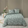 Housse de couette 260 x 240 cm coton 57 fils MORGANE Sauge + 2 taies