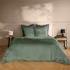 Parure de lit en velours uni Kaki 240x220 cm