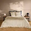 Parure de lit en velours uni Sable 240x220 cm
