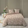 Housse de couette 240 x 220 cm imprimée 57 fils   MORGANE Mocha   2 ta...