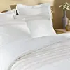 DOUCEUR D'INTERIEUR Housse de couette 220x240 cm + taies - Fils teints brodés blanche et naturel - Blanc
