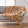Plaid 125 x 150 cm   Flanelle Relief Unie Mini Frosty Camel
