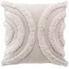 DOUCEUR D'INTERIEUR Coussin dehoussable 40 x 40 cm polycoton tufte Zita Naturel