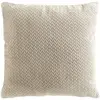 Coussin Déco 45x45 cm   Flanelle Relief Unie   Déhoussable   Beige