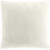 Coussin Déco 45x45 cm   Flanelle Relief Unie   Déhoussable   Beige Nat...