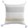 Douceur d'Intérieur - COUSSIN DEHOUSSABLE POMPONS 40 x 40 CM COTON IMP...