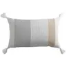 DOUCEUR D'INTERIEUR COUSSIN DEHOUSSABLE POMPONS 30 x 50 CM COTON IMPRIME ILIADE DES. PLACE