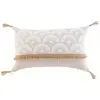 Douceur d'Intérieur Coussin Déhoussable En Polycoton Et Jute "Bahina " - Blanc - 30 X 50 Cm