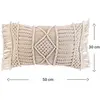Casativo, Coussin décoratif, Housse de coussin en macramé (30 x 50 cm)