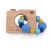 Moulin Roty Hochet anneau de dentition bois et silicone appareil photo Puce et Pilou