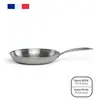 Livoo Poêle en acier inoxydable 24 cm, Poêle + casserole, Gris, Argent