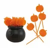 CHAUDRON AVEC 36 PIQUES CITROUILLE  Noir - DECORS DE TABLE HALLOWEEN