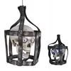 Halloween Doodskop in Kooi met Licht en Geluid 35 cm