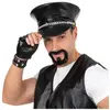 CASQUETTE DE BIKER AVEC CHAINE - SIMILI CUIR NOIR