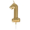 Bougie anniversaire - PTIT CLOWN - Chiffre 1 - Doré - 9 x 5 cm - Décor...