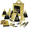 Kit cotillons boîte 10 personnes - or et noir - PTIT CLOWN - 23823 - A...
