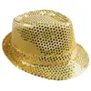 Déguisement - PTIT CLOWN - Chapeau tissu sequins borsalino or - Adulte